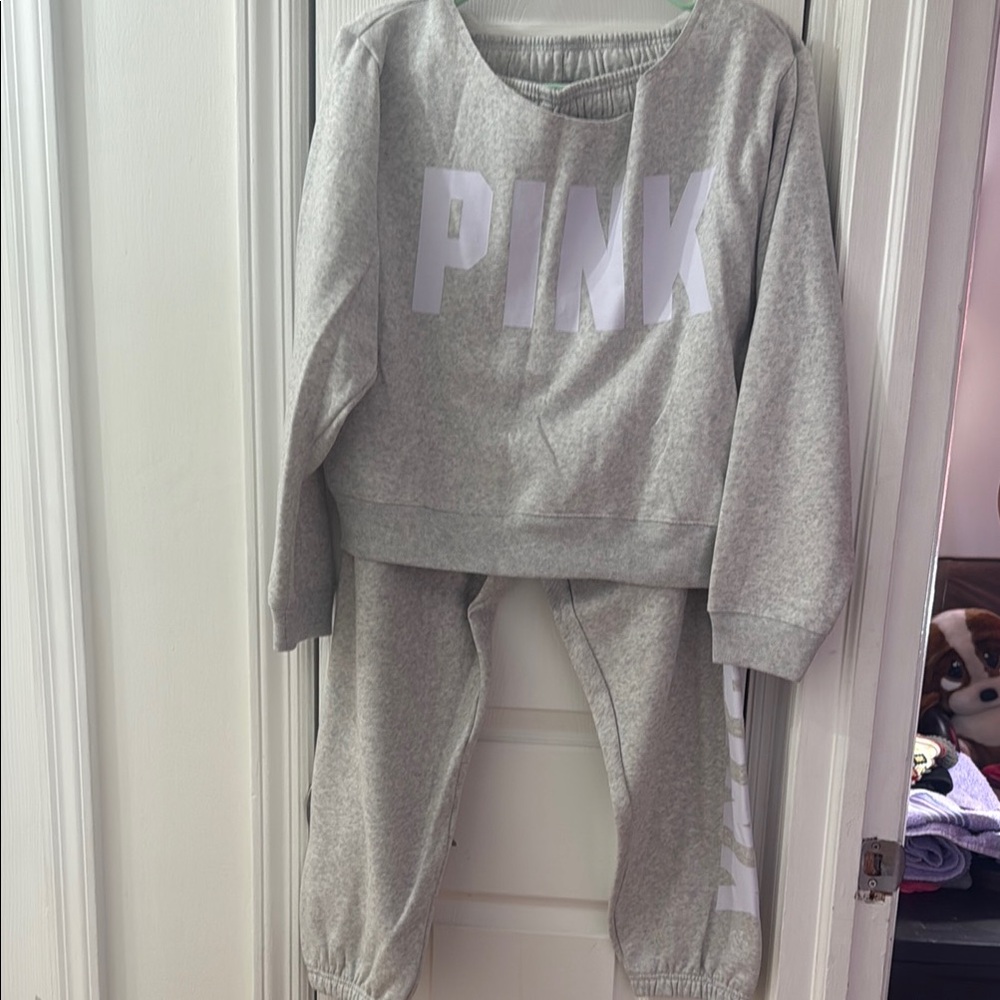 PINK Victoria's Secret Gray Track Pants & Joggers Set